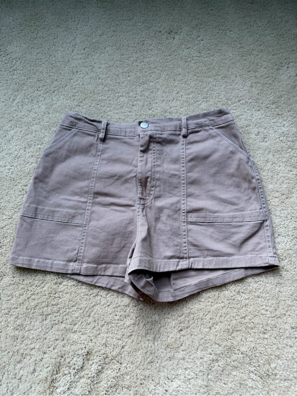 Rachel Paige Women’s Tan Khaki Chino Shorts - Sz L - Stretch - VGUC